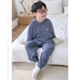 thumbnail image 4 of SONGGE Girls Set Winter Thermal Tops Pants Kids Loungewear Outfit Sets Cozy Flannel Lapel Toddler Children With Grip Socks Long Sleeve Fashionable Clothing Sets, 4 of 6