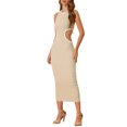 thumbnail image 4 of INSPIRE CHIC  Women's Racerback Dress Hollow Out Sleeveless Bodycon Tank Dresses Small Black, 4 of 5