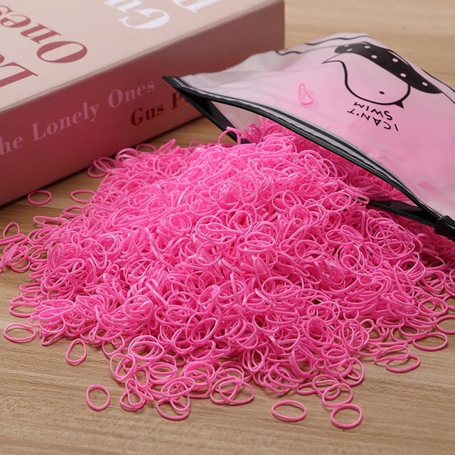 Banda de goma desechable para el cabello para niñas, para bebés, que tira con fuerza constantemente, anillos pequeños para el cabello en caja que no golpean la cuerda del cabello