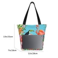thumbnail image 3 of Kll Tote Bag For Women Tropical Jungle Flamingo Print Shopping Grocery Reusable Bags For Office School Shopping Travel, 3 of 7