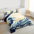 thumbnail image 3 of Castle Fairy Japanese Style Queen Comforter Set for Kids,Ocean Waves Bedding Comforter Set, 3 of 8