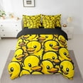 thumbnail image 2 of Manfei Yellow Duck 7-Piece Twin Bedding Sets,Cartoon Animal Bedding Comforter Set,Kawaii Wildlife Breathable Sheet Sets,Breathable Cute Bedroom Decorative,Reversible, 2 of 7