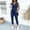 Blue, variant on Womens Ribbed Knit Jumpsuits Crew Neck Elastic Waist Drawstring Overalls Sleeveless Summer Casual Rompers with Pockets