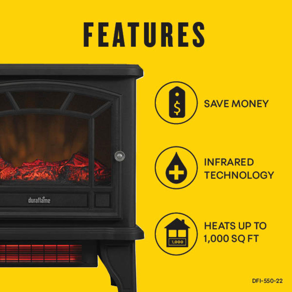 Duraflame 1,000 sq ft Infrared Quartz Electric Fireplace Stove Heater