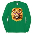 thumbnail image 2 of Lion With Sunglasses Animal Lover Mens Long Sleeve Shirt, Kelly, 2XL, 2 of 3