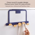 thumbnail image 4 of Billuyoard Gancho detrás de la puerta Percha para ropa Puerta del dormitorio sin costuras Gancho para ropa Colgador de pared Estante de almacenamiento Almacenamiento y organización del hogar Azul Billuyoard HA024884-01, 4 of 6