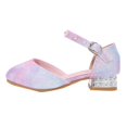 thumbnail image 3 of Splozh Girl's Dress Shoes Mary Jane Glitter Low Heel Wedding Party Princess Shoes for Toddler/Little/Big Kids,Pink 12.5, 3 of 6