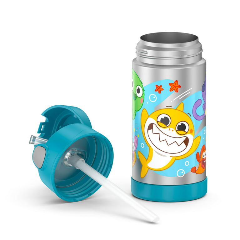 THERMOS FUNTAINER F4101 Stainless Steel Kids Bottle, 12 Ounce, Space Shark