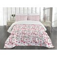 thumbnail image 3 of Ambesonne Cherry Blossom Quilted Bedspread Set 3 Pcs, Sakura Branch, Queen Size, Hot Pink Green Brown, 3 of 5