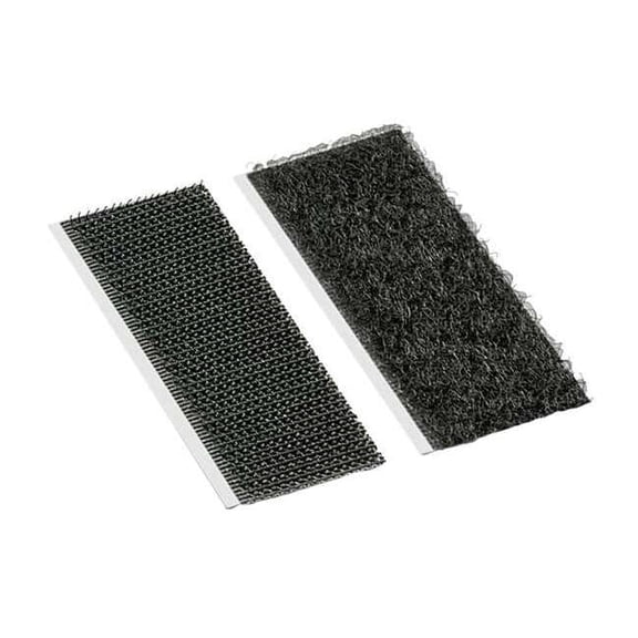 Reclosable Fastener Shapes, Rubber Adhesive, 3 in, 1 in W, Black, 100 PK