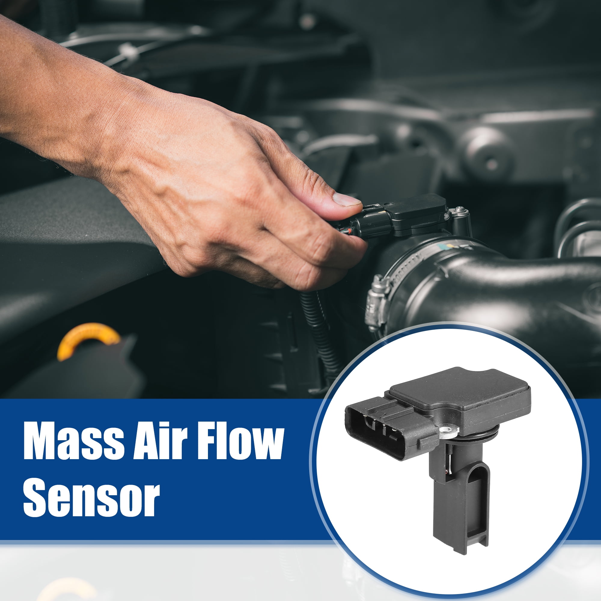 Car Mass Air Flow MAF Sensor Replacement Fit for TOYOTA No.AFH70M-23/22204-27010 Black