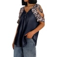 thumbnail image 3 of Wangscanis Women T-shirt, Leopard Printed Pattern Short Sleeve V-neck Tops, 3 of 4