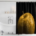 thumbnail image 2 of Polyester Fabric Yellow Fruit Shower Curtain, Modern Minimalist Decor Black Background Waterproof Bathtub Curtain Bathroom Decor Set with Hooks 54 x 78 Inches, 2 of 6