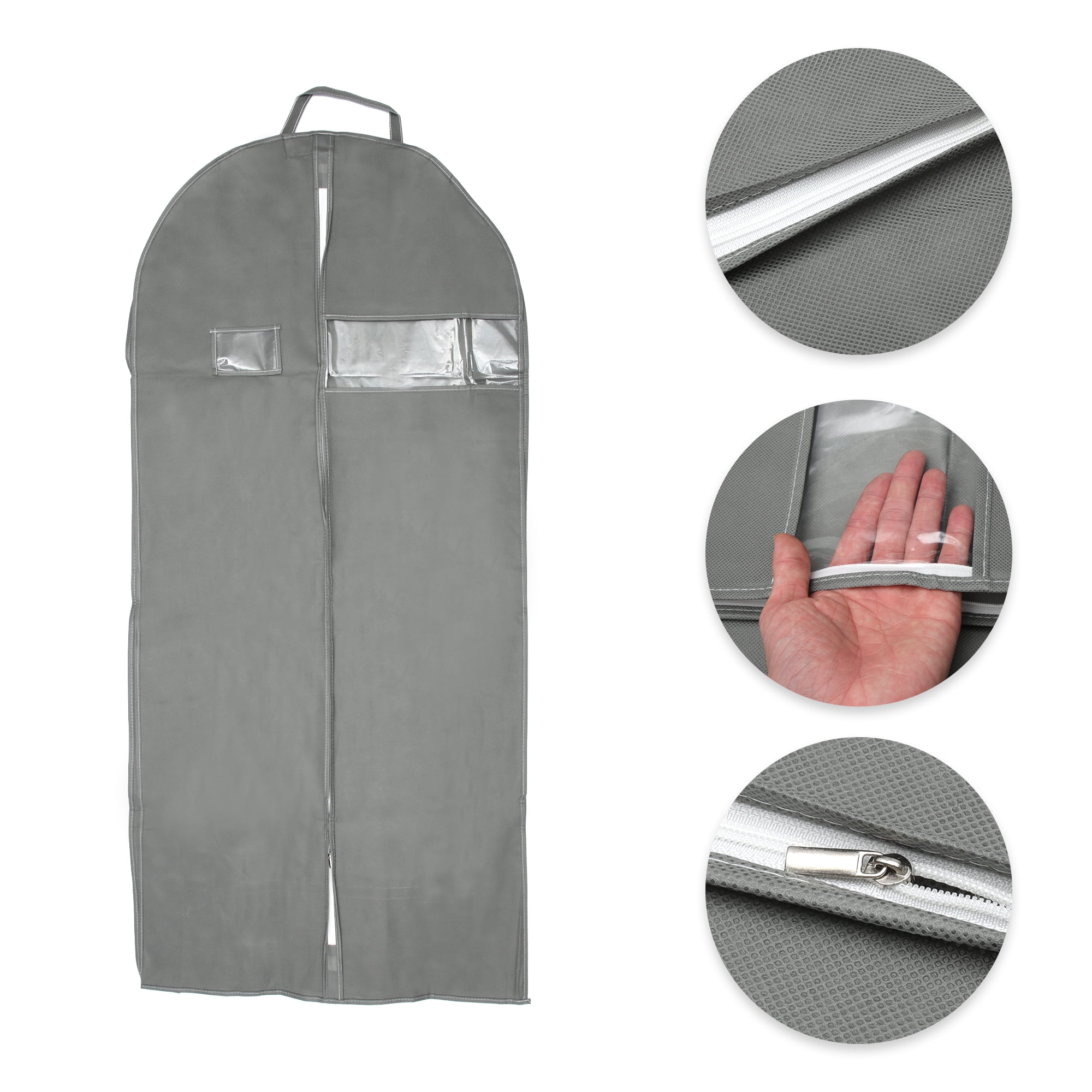 Unique Bargains 1 Pc Dustproof Portable Garment Bag for Closet Gray Gray 59.06"x23.62"x5.91"