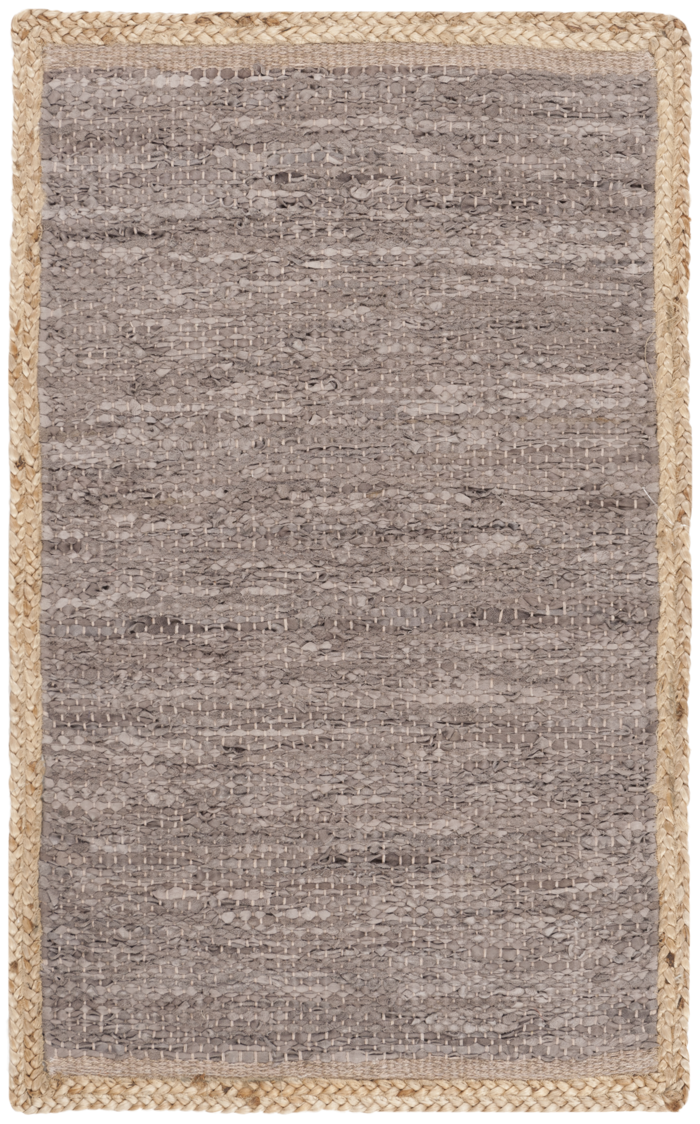 SAFAVIEH Cape Cod Ainsley Texture/Embroidery Area Rug, Light Gray/Natural, 3' x 5'