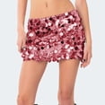 thumbnail image 1 of GZWYHT Jupes pour Femmes, Mini Jupe à Sequins Taille Haute Ajustée Décontractée Jupe Courte à Sequins, Jupes d'Été, Robe Rouge, Jupes Taille Haute L, 1 of 4