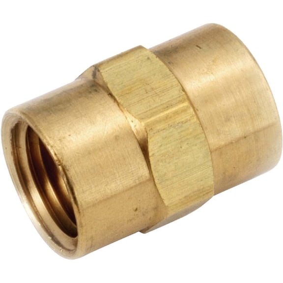 Anderson Metals 756103-06 Pipe Coupling, 3/8 in, FIPT, Brass