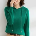 thumbnail image 5 of Pull à Capuche Automne et Hiver pour Femmes Manches Longues Mode Pull-Over Couleur Unie Décontracté Élégant, 5 of 5