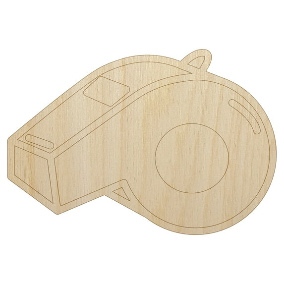 Whistle Coach Sports Wood Shape Unfinished Piece Cutout Craft DIY Projects - 4.70 Inch Size - 1/8 Inch Thick