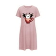 thumbnail image 4 of Cxenplz Nightgowns for Women Short Sleeve T Shirt Sleep Dress Comfy Round Neck Sleepshirt Sleepwear Halloween Print Lounge Pullovers Nightshirt on Clearance, 4 of 4