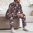 thumbnail image 7 of Salouo Skull record rock Print Button-Front Long Sleeve Pajama Set for Men, Soft 2Pjs Men's Long Sleeve Sleepwear-Large, 7 of 7