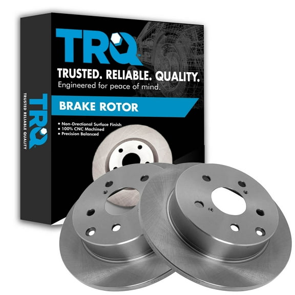 TRQ Rear Brake Rotors Set Solid Fits Select 2010-2012 Lexus HS250h 2006-2018 Toyota RAV4
