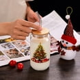 thumbnail image 6 of (Clearance) pdqouc Christmas Glass Cups, Christmas Mason Jars with Lid and Straw Christmas Tumbler Drinking Glasses Coffee Cups Jar Decor Glassware Water Bottles Xmas Home Decorations Gifts, 6 of 8