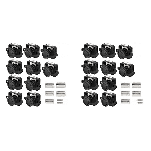 Pack of 20 Locks, Metal Push Button Door Locks Furniture Locks Cabinet Locks Cabinet Locks Door Locks, Black