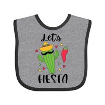 Inktastic Cinco De Mayo Let's Fiesta Cute Cactus with Sombrero Boys or Girls Baby Bib