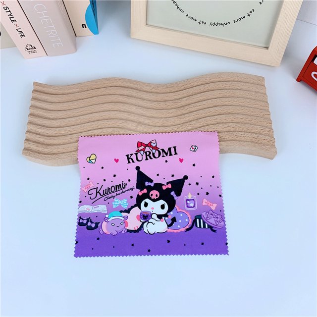 Paño de limpieza Kawaii Sanrio para gafas, Hello Kittys, Kuromi, Mymelody, Cinnamoroll, Pochacco, dibujos animados, Anime, teléfono, pantalla de ordenador