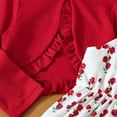 thumbnail image 5 of Kiijoy Toddler Girls Outfits Rose Print Sleeveless Dress Cardigan Top Set, Sizes 4-5T, 5 of 8