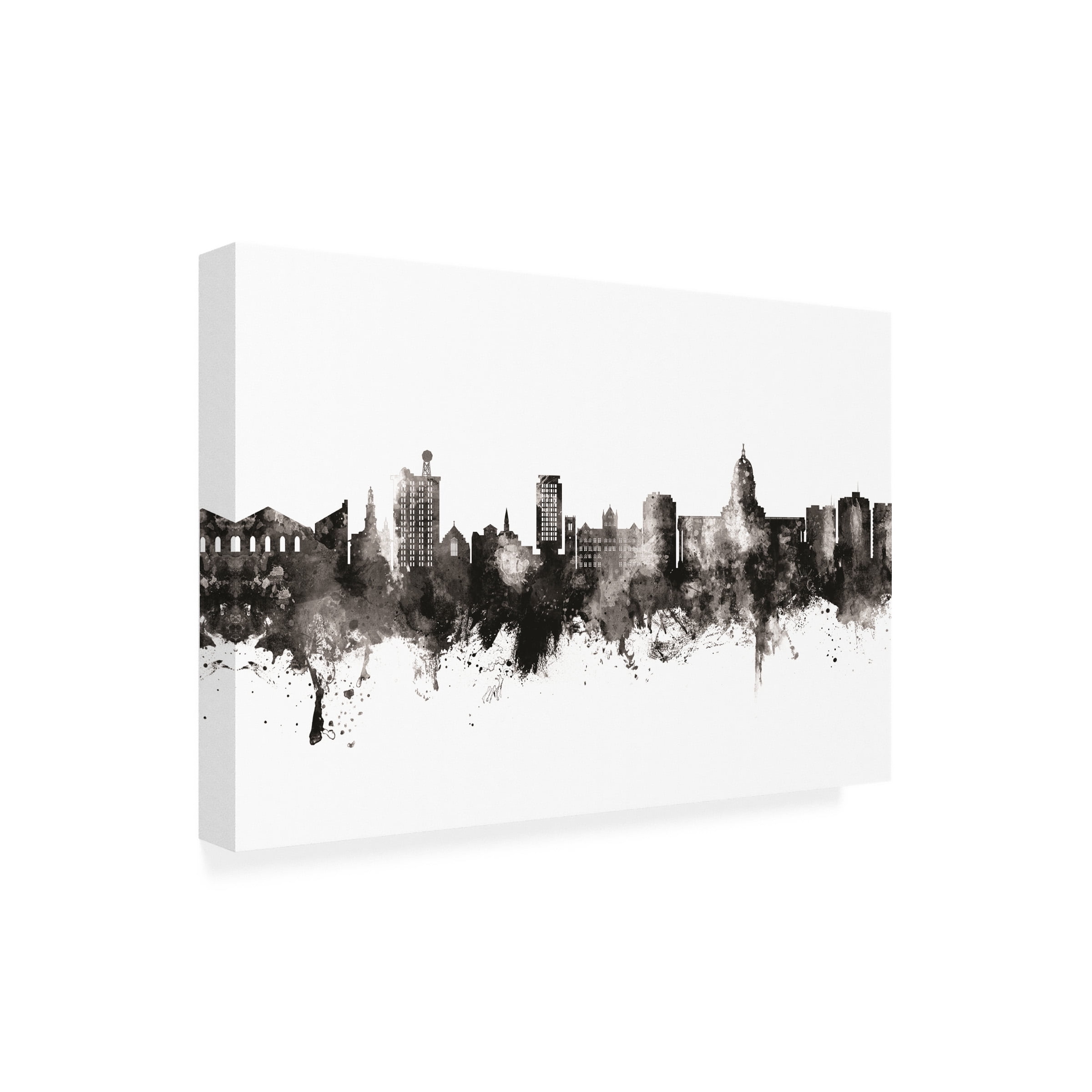Michael Tompsett 'Madison Wisconsin Skyline BW' Canvas Art
