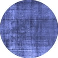 thumbnail image 1 of Ahgly Company Machine Washable Indoor Round Oriental Blue Industrial Area Rugs, 4' Round, 1 of 4