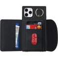 thumbnail image 5 of Crossbody Phone Cases for iPhone 11 Pro Max with Card Holder for Women,iPhone 11 Pro Max Case Wallet with Lanyard Strap,PU Leather Magnetic Clasp [Ring Holder Kickstand],(Black), 5 of 13