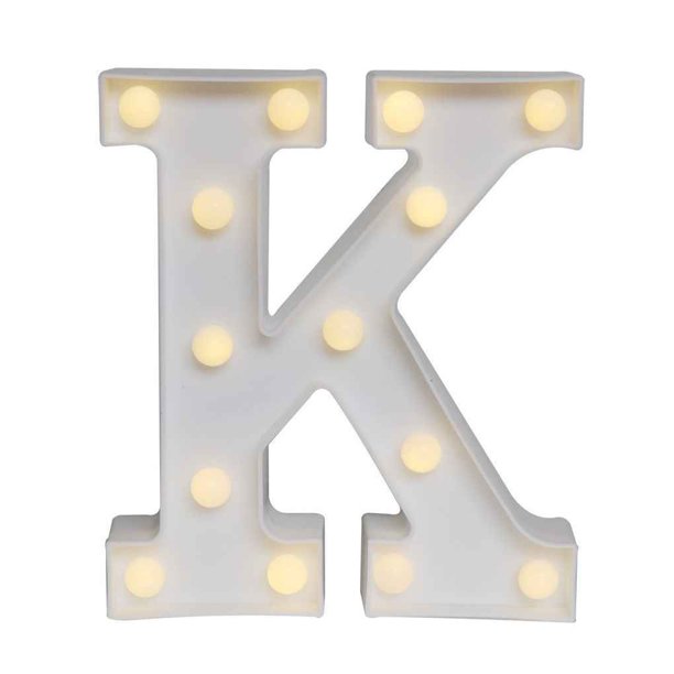 Injueey Número 3D Visual LED Luz de noche Lámpara de escritorio Fiesta de cumpleaños Regalo para niños Iluminación y accesorios letra k Injueey LED1555-11B