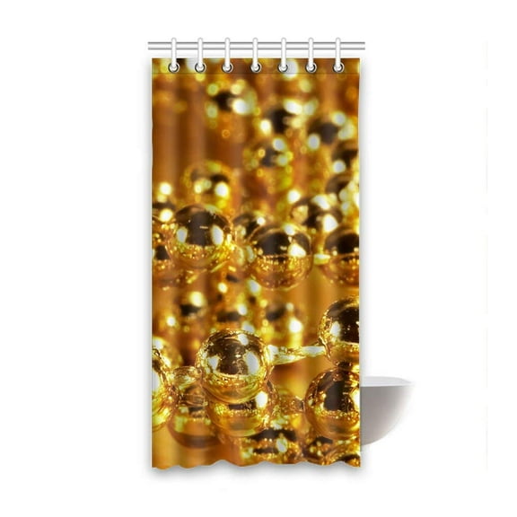 Libin Gold Waterproof Polyester Bathroom Shower Curtain 36x72 Inches