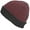 Maroon/Black, variant on Adult Cuffed Variegated Color Rib Knit Beanie W/Faux Fur Lining - Dark Gray/Black