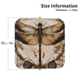 thumbnail image 2 of Honeii Vintage Dragonfly Artwork Print Leather Coaster Set of 4, Ideal for Safeguarding Your Furniture from Drinks Spills and Effortless Cleanup-Square, 2 of 6