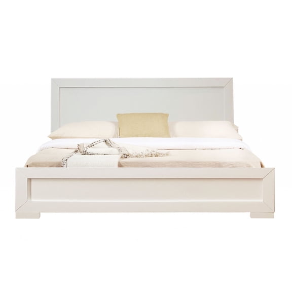 White Wood Full Platform Bed