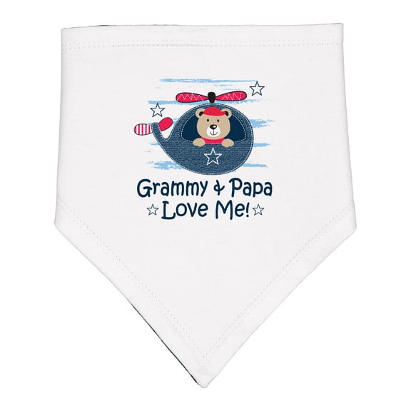 Inktastic Grammy and Papa Love Me Baby Bandana Bib
