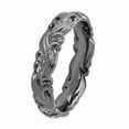thumbnail image 3 of Sterling Silver Stackable Expressions Black Plated Swirl Carved Band Size 10, 3 of 5