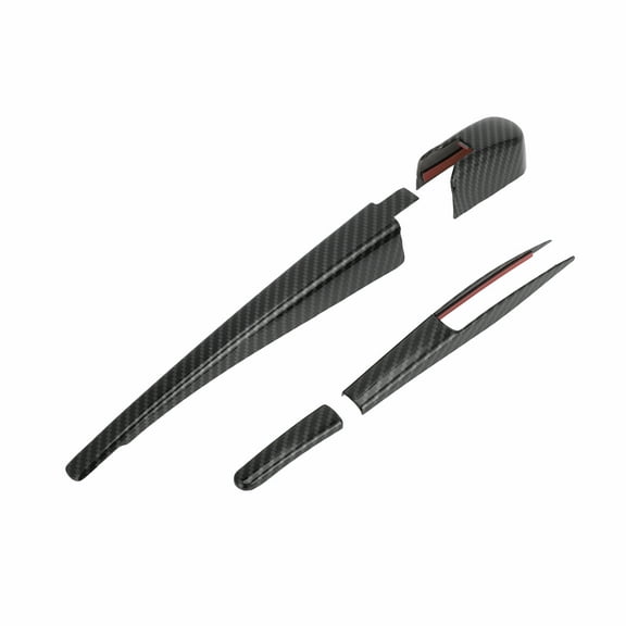 Unique Bargains 1 Set Rear Window Wiper Arm Blades Cover Trim for Jeep Wrangler JL JLU 18-24 Rear Windshield Wiper Arm Blades Cover Trim ABS Carbon Fiber Black