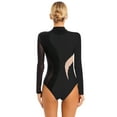 thumbnail image 2 of ZDHoor Womens Ballerina Leotard Turtleneck Long Sleeve Gymnastics Leotard Rhinestone Bodysuit Black XXL, 2 of 7