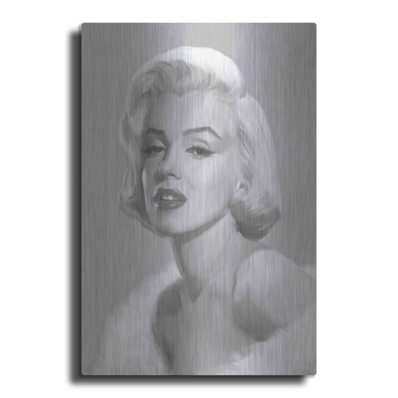Luxe Metal Art 'True Blue Marilyn' by Chris Consani, Metal Wall Art, 16"x24"