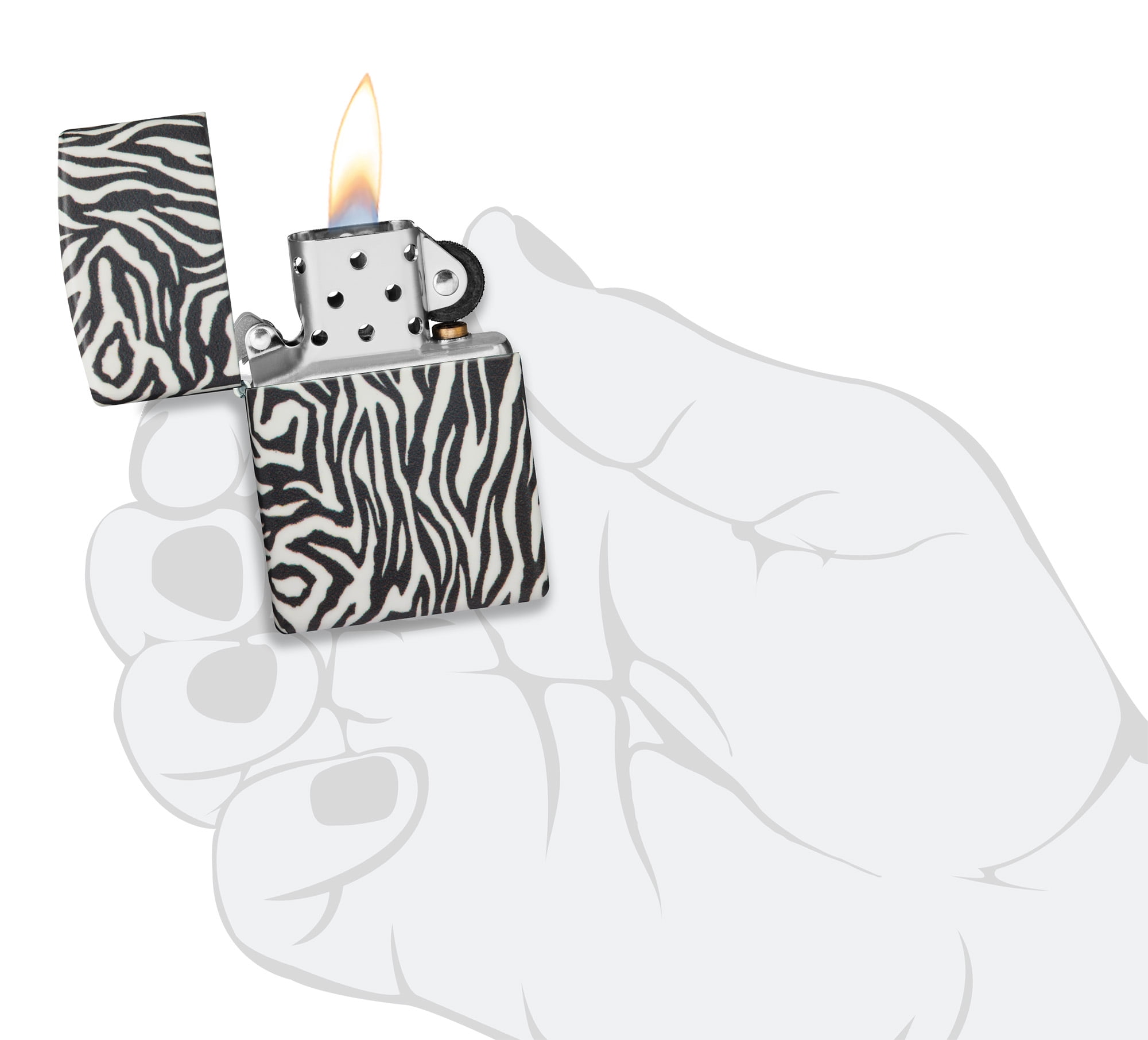 Zippo 540 Color Zebra Print Design Pocket Lighter
