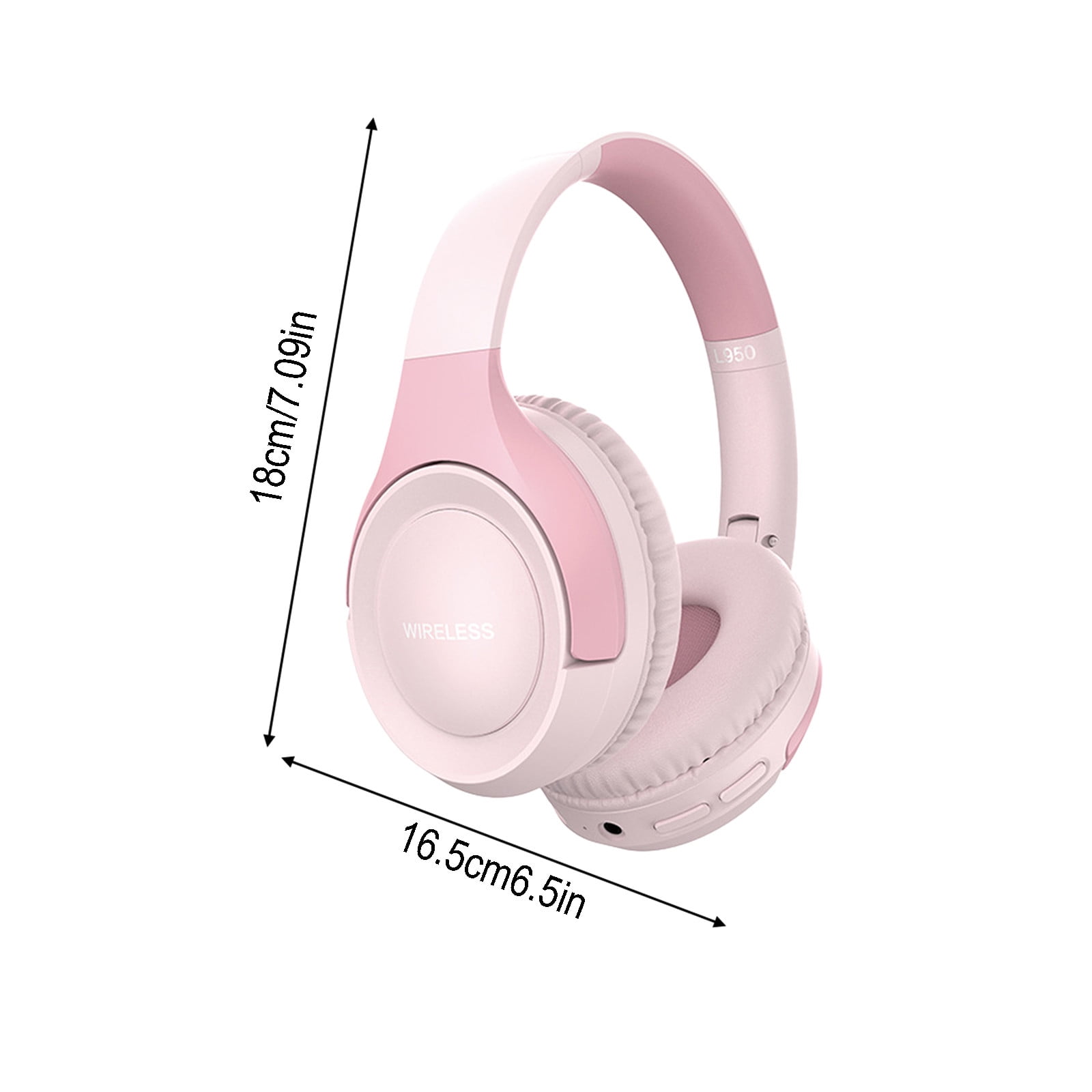 Bluetooth Headphones Over Ear, 6S Wireless Headphones Wired with 6 EQ Modes, 40 Hours Playtime Foldable HiFi Stereo Headset with Microphone, FM/TF for Cellphone/PC/Work,Pink