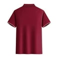 thumbnail image 3 of QIPOPIQ Men's Short Sleeve Turndown Collar Shirts Fashion Solid Color Polo Shirt for Men Summer Slim Henley Shirt Tops Tees Shirt Gift for Father & Him 2023 Clearance Red S, 3 of 3