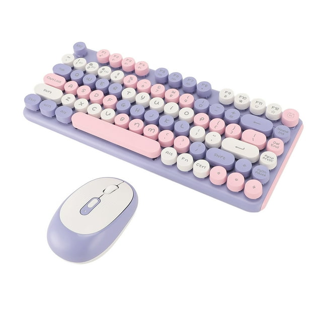 Keyboard Mouse Combo, Keyboard Mouse Combo 82 Keys for Gaming Violet,Yellow,Green