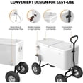 thumbnail image 5 of PEXMOR 80 QT Rolling Cooler Ice Chest Wagon, Portable Cold Drink Beverage Cart with Long Handle and 10" Wheels, Outdoor Use, 5 of 15