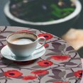 thumbnail image 3 of Ambesonne Poppy Fitted Round Tablecloth, Flowers Seasonal Design Retro, 40"- 44" Diameter, Warm Taupe and Dark Coral, 3 of 5